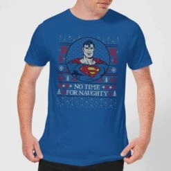 DC COMICS Superman May Your Holidays Be Super Men's Christmas T-Shirt - Royal Blue