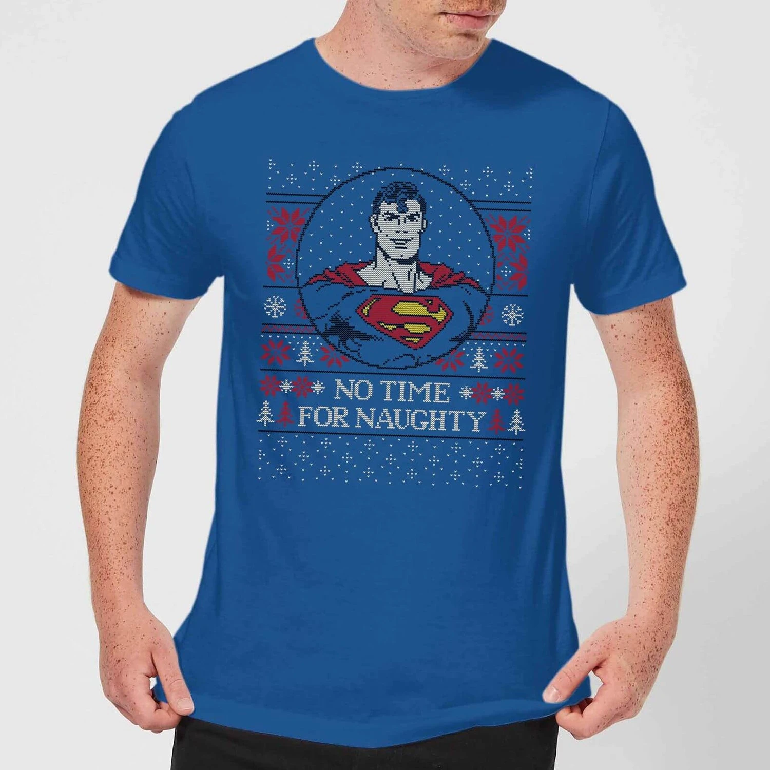 DC COMICS Superman May Your Holidays Be Super Men's Christmas T-Shirt - Royal Blue 3 DC COMICS Superman May Your Holidays Be Super Men's Christmas T-Shirt - Royal Blue