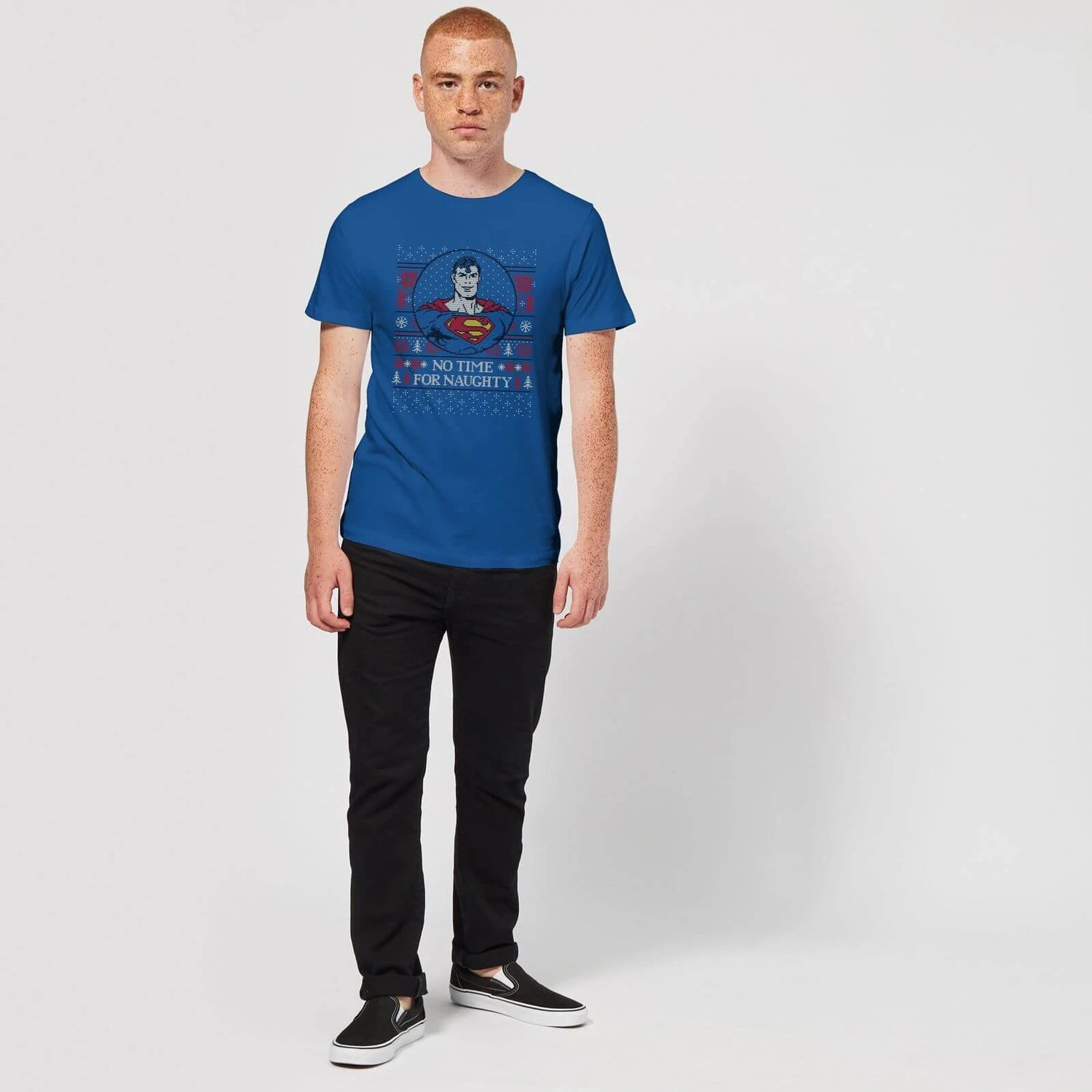 DC COMICS Superman May Your Holidays Be Super Men's Christmas T-Shirt - Royal Blue 5 DC COMICS Superman May Your Holidays Be Super Men's Christmas T-Shirt - Royal Blue - Image 3