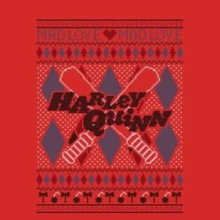 DC COMICS Harley Quinn Men's Christmas T-Shirt - Red -Christmas Clothes Store 12336702 1294714192027167