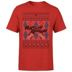DC COMICS Harley Quinn Men's Christmas T-Shirt - Red -Christmas Clothes Store 12336702 1734714273036500