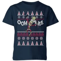 Rick And Morty Ooh Wee Kids' Christmas T-Shirt - Navy