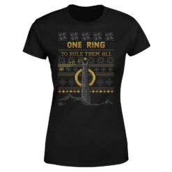 The Lord Of The Rings One Ring Women's Christmas T-Shirt In Black -Christmas Clothes Store 12337149 1554714271428371