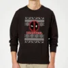 Marvel Deadpool Christmas Jumper - Black 2 Marvel Deadpool Christmas Jumper - Black -Christmas Clothes Store 12358433 9194717862132826