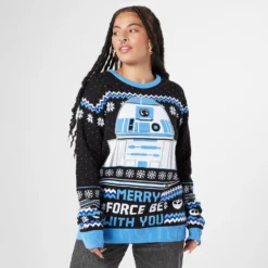 Merry Force Be With You Christmas Knitted Jumper Black 13 Merry Force Be With You Christmas Knitted Jumper Black -Christmas Clothes Store 13175228 1054900347093528