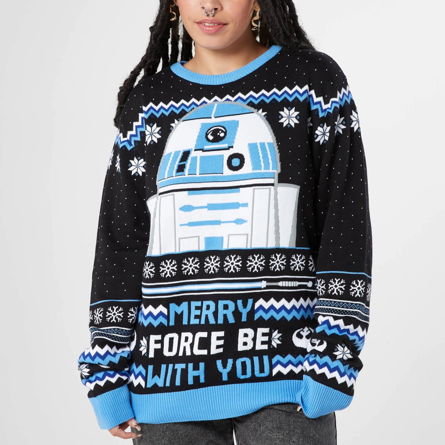 Merry Force Be With You Christmas Knitted Jumper Black 10 Merry Force Be With You Christmas Knitted Jumper Black - Image 8