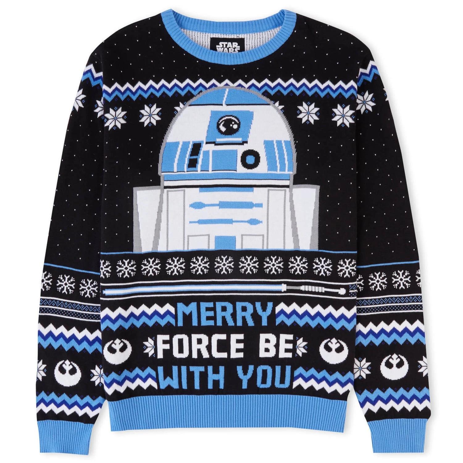 Merry Force Be With You Christmas Knitted Jumper Black 3 Merry Force Be With You Christmas Knitted Jumper Black