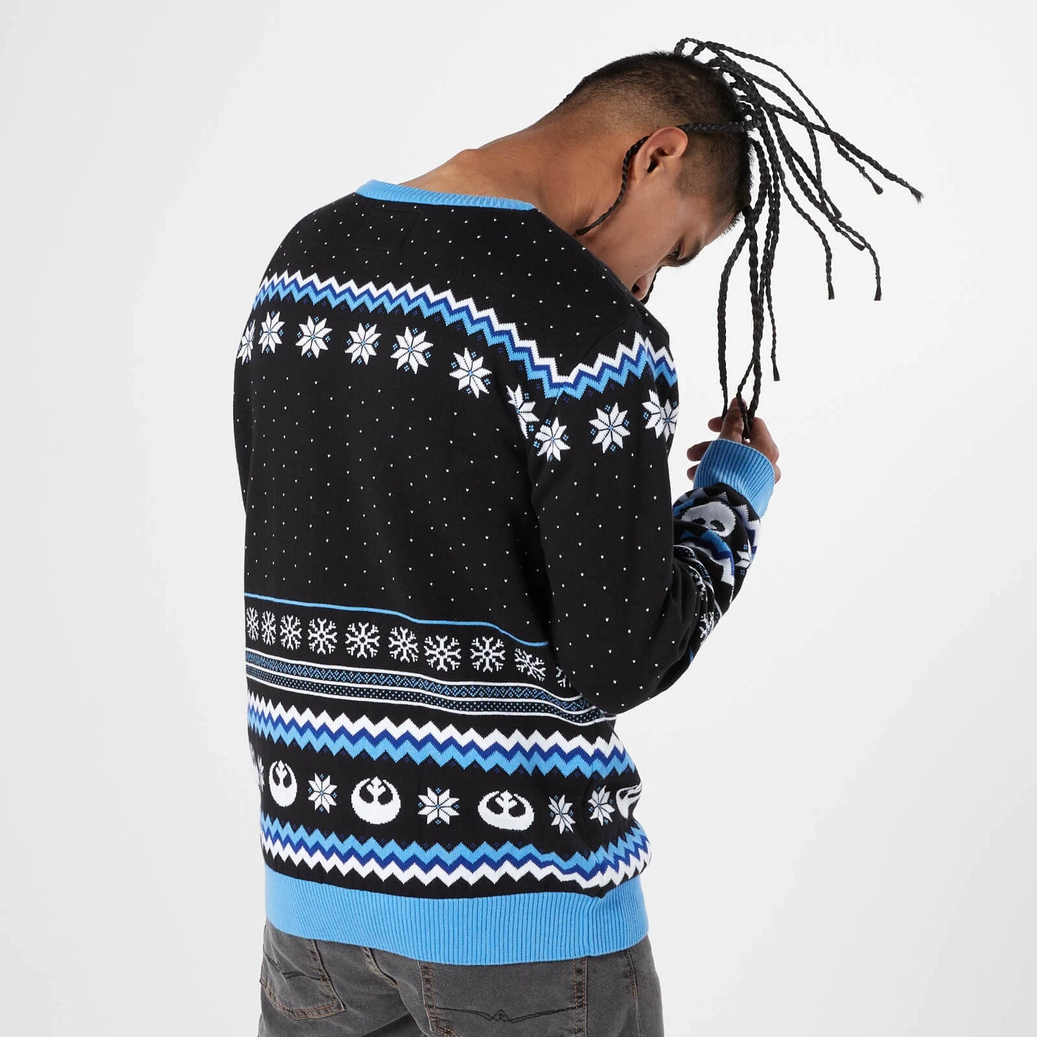 Merry Force Be With You Christmas Knitted Jumper Black 9 Merry Force Be With You Christmas Knitted Jumper Black - Image 7