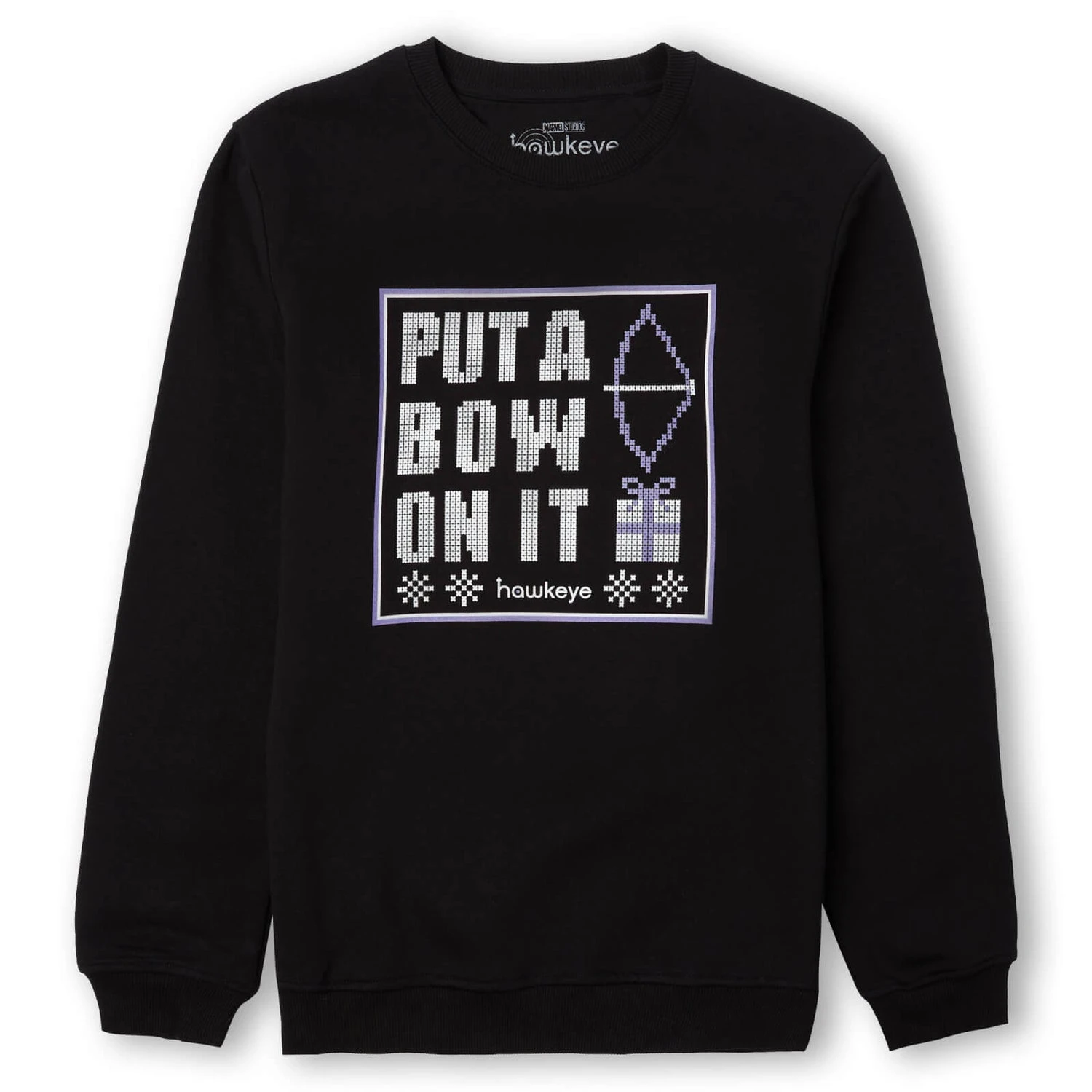 Marvel Put A Bow On It Unisex Christmas Jumper - Black 3 Marvel Put A Bow On It Unisex Christmas Jumper - Black