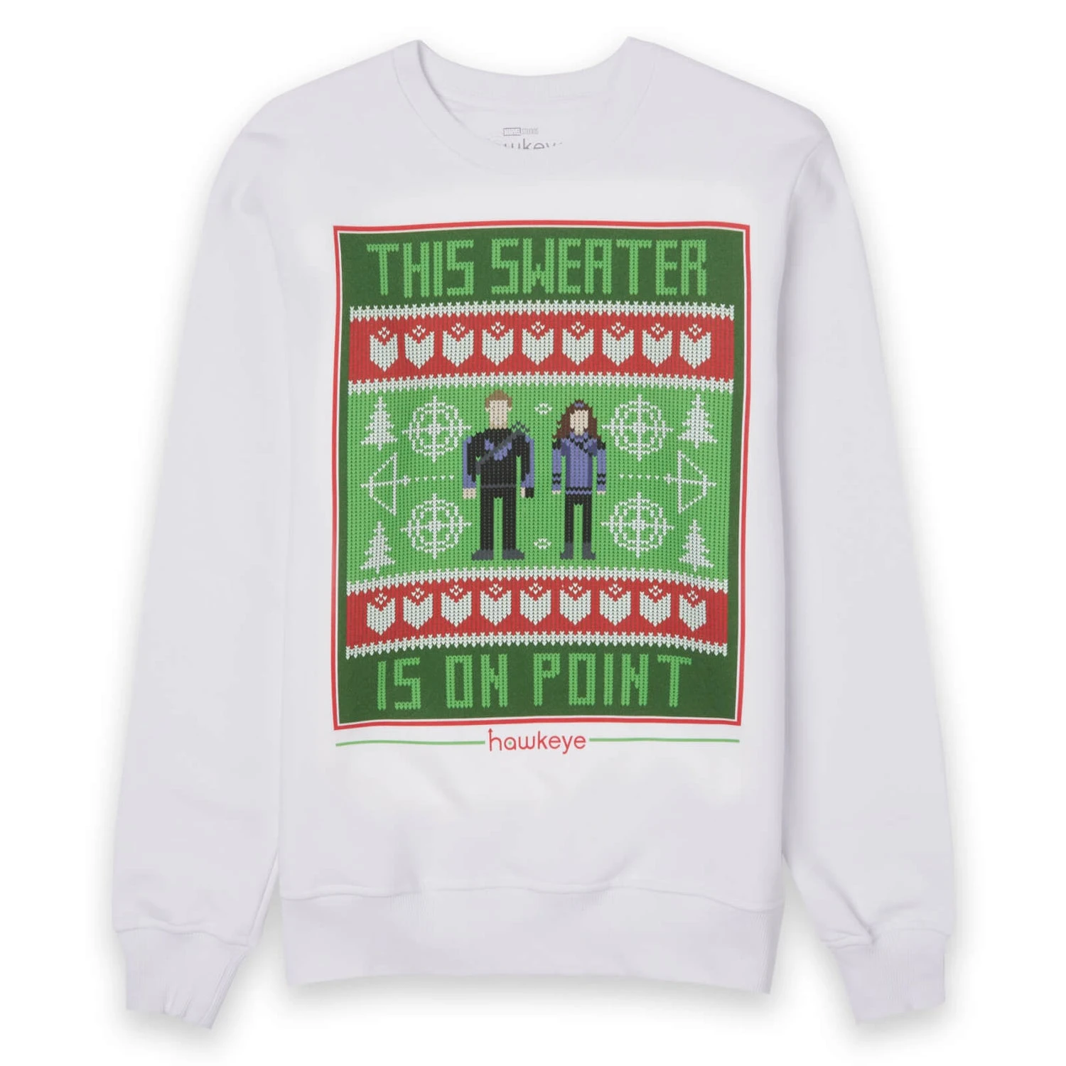 Marvel On Point Unisex Christmas Jumper - White 3 Marvel On Point Unisex Christmas Jumper - White