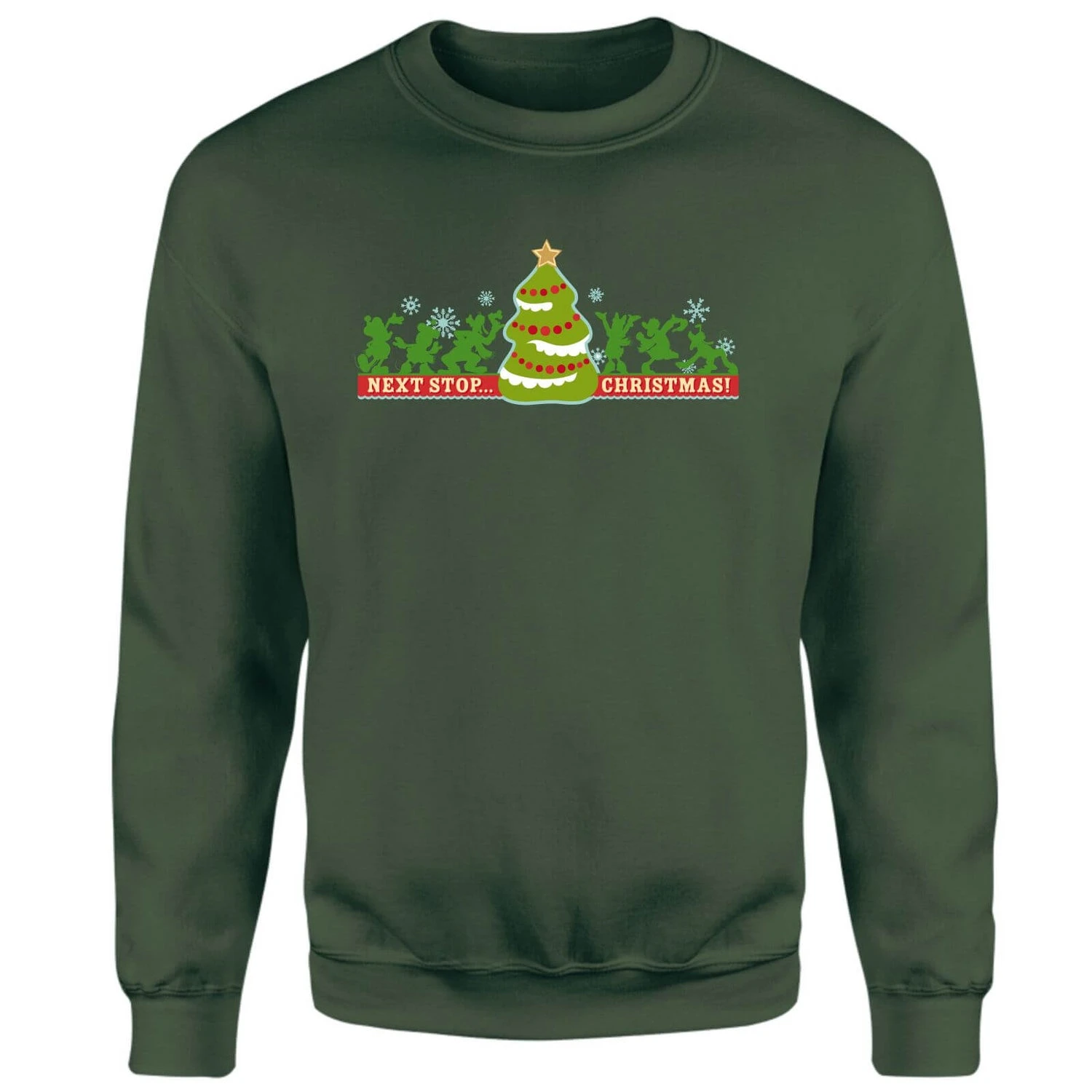 Disney Festive Silhouettes Christmas Jumper - Green 3 Disney Festive Silhouettes Christmas Jumper - Green
